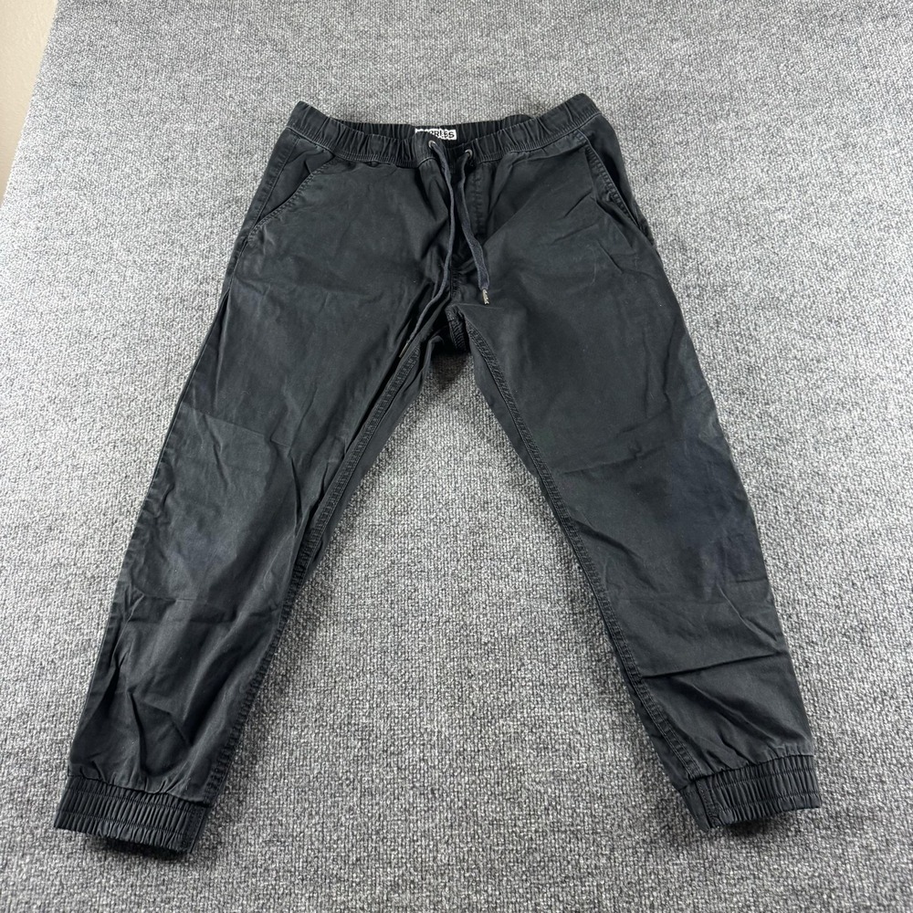 Express Pants Mens 32 Black Crop Jogger Drawstring Elastic Waist Cuffed Pockets